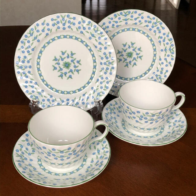 Aynsley China(エインズレイ)の【レア美品】エインズレイ★勿忘草★トリオ　ペア インテリア/住まい/日用品のキッチン/食器(食器)の商品写真