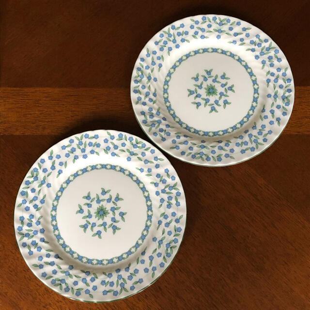 Aynsley China(エインズレイ)の【レア美品】エインズレイ★勿忘草★トリオ　ペア インテリア/住まい/日用品のキッチン/食器(食器)の商品写真