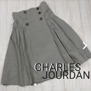 シャルルジョルダン(CHARLES JOURDAN)のCHARLES JOURDAN  ハイウエスト ラップスカート 綿(ひざ丈スカート)