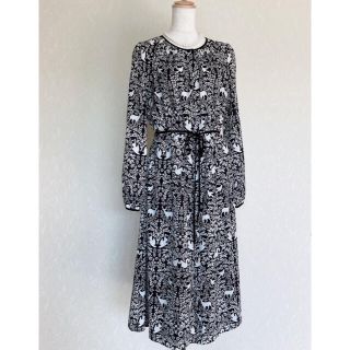 ローラアシュレイ(LAURA ASHLEY)の美品　ローラアシュレイ　ロングワンピース　シフォン素材　サイズ12(ロングワンピース/マキシワンピース)