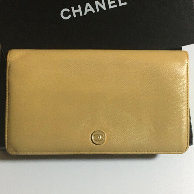 CHANEL 長財布 ココボタン ベージュ - 財布