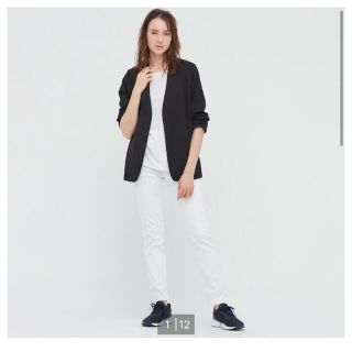 ユニクロ(UNIQLO)のストレッチダブルフェイスジャケット　M(ノーカラージャケット)