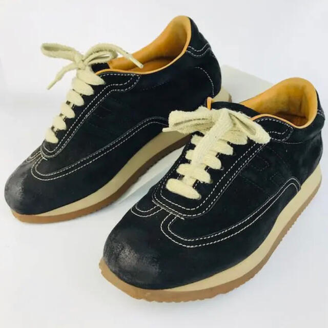 HERMES☆クイック・レディース スエードレザーHロゴスニーカー(351/2