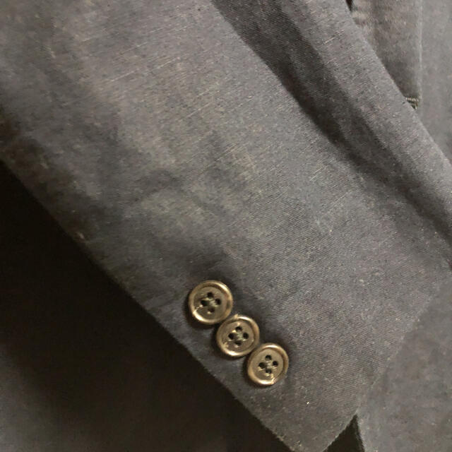 UNIQLO(ユニクロ)のユニクロ　ネイビーリネンジャケット メンズのジャケット/アウター(テーラードジャケット)の商品写真