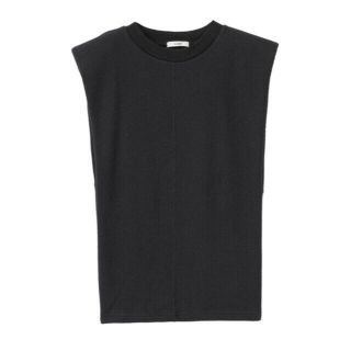 ステュディオス(STUDIOUS)のCLANE クラネ POWER SHOULDER THERMAL TOPS BK(カットソー(半袖/袖なし))