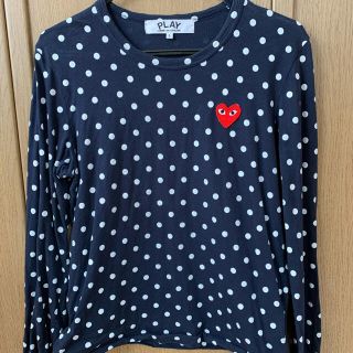 コムデギャルソン(COMME des GARCONS)のPLAYプレイコムデギャルソンのネイビードットロングTシャツ(Tシャツ(長袖/七分))