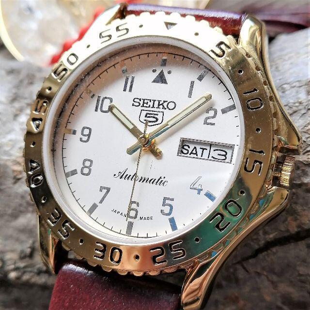 約35mm腕回り【超美品！】SEIKO5 自動巻き1970年代！ヴィンテージ腕時計メンズセイコー