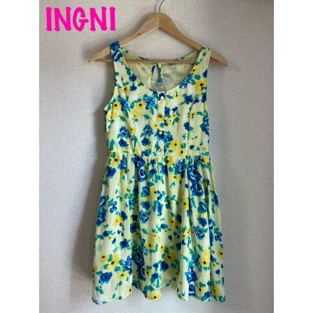 INGNI(イング)の人気のINGNIイング！色鮮やかで綺麗な花柄ワンピース華やかおしゃれファッション レディースのワンピース(ミニワンピース)の商品写真