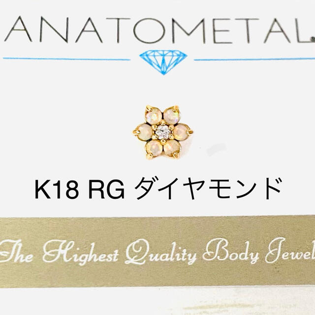 アナトメタル K18 フラワーエンド ダイヤモンド 16G ANATOMETAL