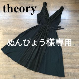 セオリー(theory)のtheory セオリー　ワンピース　2 レーヨン　シルク　ブラック　黒(ひざ丈ワンピース)