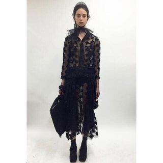 コムデギャルソン(COMME des GARCONS)のSIMONE ROCHA ティンセルパターンチュールジャケット ブラック(テーラードジャケット)