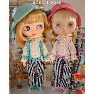 【imda2.6・ブライス兼用サイズ】(ピンク)サーカスなオーバーオール(人形)