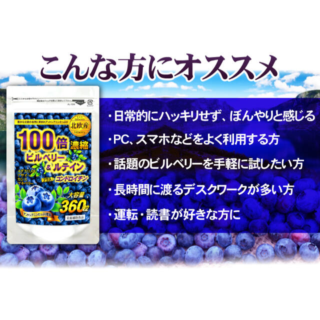 ビルベリー&ルテイン＋コンドロイチン●大容量6ヶ月分●定価12,960円 食品/飲料/酒の健康食品(その他)の商品写真