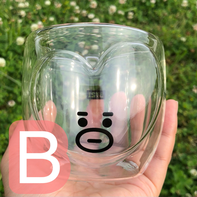 防弾少年団(BTS)(ボウダンショウネンダン)のBTS BT21 ダブルウォールグラス　防弾少年団　グッズ　韓国　雑貨　kpop インテリア/住まい/日用品のキッチン/食器(グラス/カップ)の商品写真