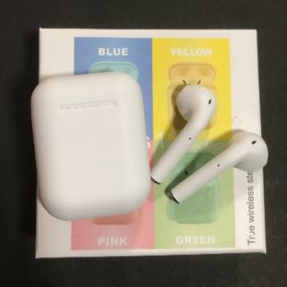 アイフォーン(iPhone)のワイヤレスイヤホン iPhone イヤホン Bluetooth i12(ヘッドフォン/イヤフォン)