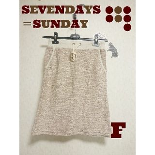 セブンデイズサンデイ(SEVENDAYS=SUNDAY)の【F】 SEVENDAYS＝SUNDAY カットツイード ミディアムスカート(ミニスカート)