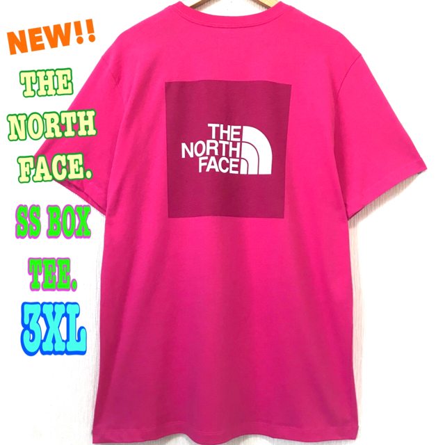 THE NORTH FACE(ザノースフェイス)のビッグサイズ☆ 新品 ノースフェイス BOX Tシャツ ピンク  3XL 4L メンズのトップス(Tシャツ/カットソー(半袖/袖なし))の商品写真