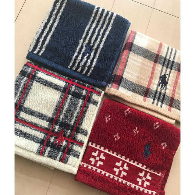 Ralph Lauren(ラルフローレン)の新品　未使用　ラルフローレン  ハンカチタオル　4枚セット レディースのファッション小物(ハンカチ)の商品写真