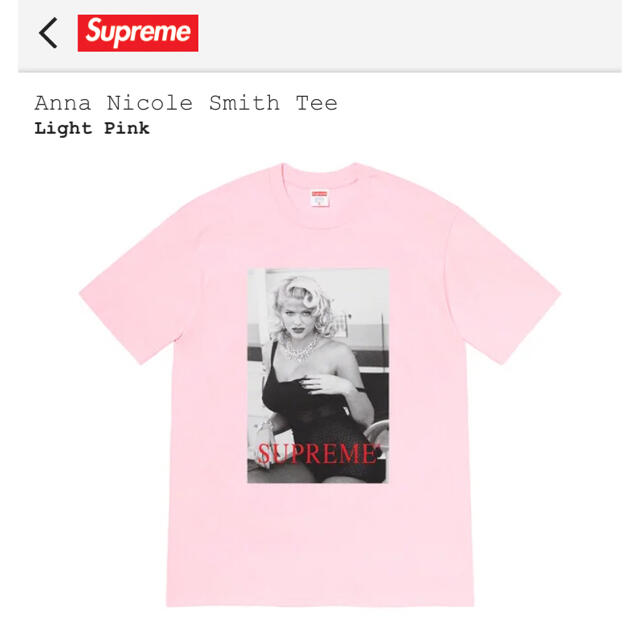 supreme Anna Nicole Smith Tee Pink L ピンクTシャツ/カットソー(半袖/袖なし)