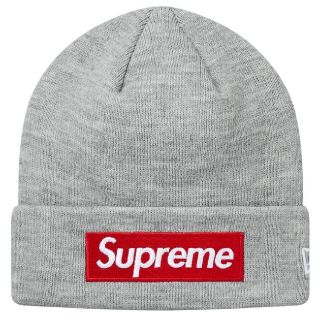 シュプリーム(Supreme)の18AW Supreme ボックス ロゴ ビーニー ニット帽 グレー(ニット帽/ビーニー)