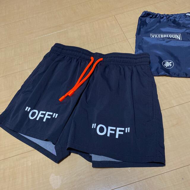 OFF-WHITE オフホワイト パンツ サイズ:S ラバーロゴ メッシュ ショーツ Mesh Shorts 18SS ブラック 黒 ボトムス ショートパンツ 【メンズ】【美品】ショートパンツ