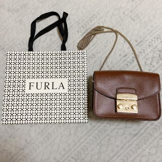 フルラ(Furla)のFURLA メトロポリス　ショルダーバッグ　ブラウン　ショップ袋付き(ショルダーバッグ)