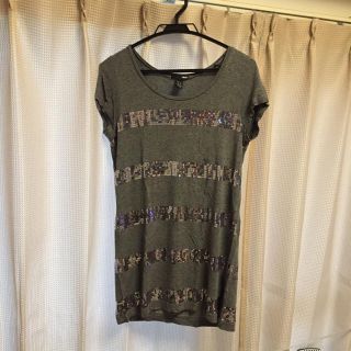 エイチアンドエム(H&M)のH＆M ロング丈トップス(Tシャツ(半袖/袖なし))