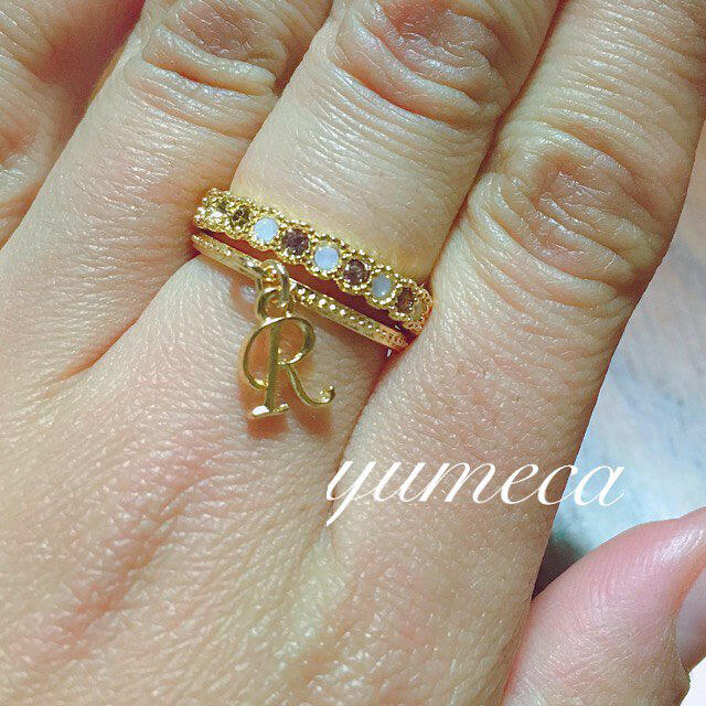 華奢イニシャルとスワロ2連リング💍 レディースのアクセサリー(リング(指輪))の商品写真