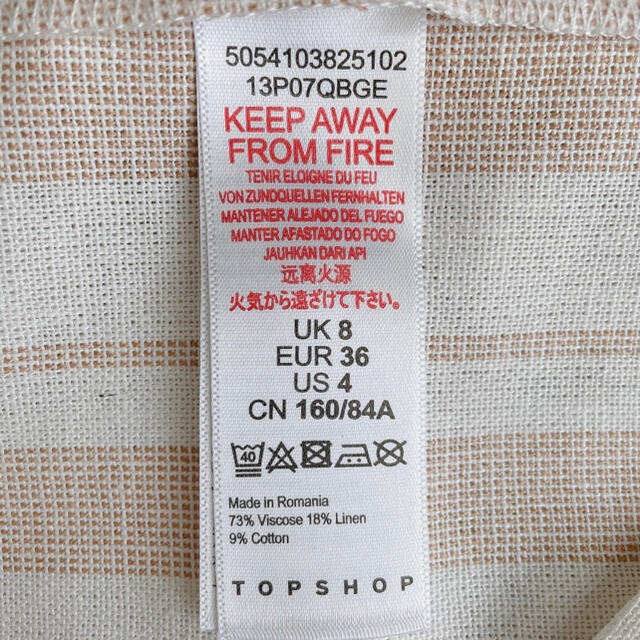 TOPSHOP(トップショップ)の【新品】TOPSHOP ストライプシャツ レディースのトップス(シャツ/ブラウス(半袖/袖なし))の商品写真