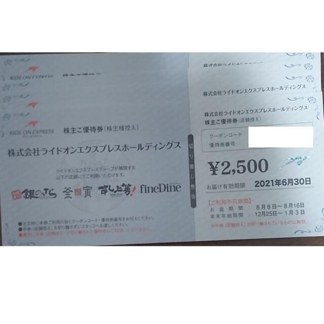 ライドオンエクスプレスホールディングス 株主優待券 10，000円分-