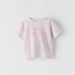 ザラキッズ(ZARA KIDS)の新品未使用✳︎zara kids 刺繍入りTシャツ　104cm(Tシャツ/カットソー)