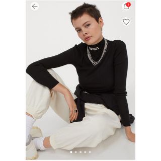 エイチアンドエム(H&M)のH&M  NASAロゴ　フィットハイネックリブニット(ニット/セーター)