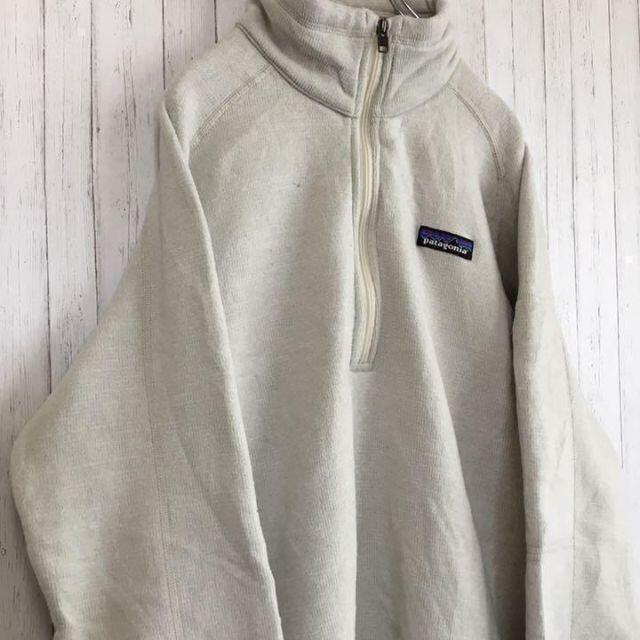 patagonia(パタゴニア)のパタゴニア　ハーフジップ　ベターセーター　ベージュ　古着女子　裏起毛　Ｌ レディースのジャケット/アウター(その他)の商品写真