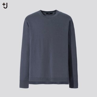 ユニクロ(UNIQLO)の新品 UNIQLO＋J シルクコットンクルーネックセーター グレー L(ニット/セーター)