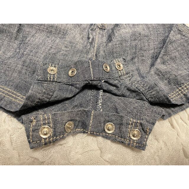 babyGAP(ベビーギャップ)のbaby GAPデニム　ロンパース　つなぎ キッズ/ベビー/マタニティのベビー服(~85cm)(ロンパース)の商品写真