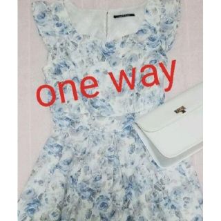 ワンウェイ(one*way)のone way 花柄ワンピース美品❗(ミニワンピース)