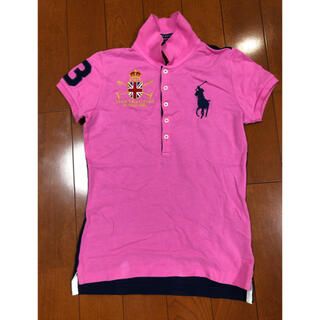ラルフローレン(Ralph Lauren)のラルフローレン ポロシャツ レディース M ピンク×紺　ビッグポニー(ポロシャツ)