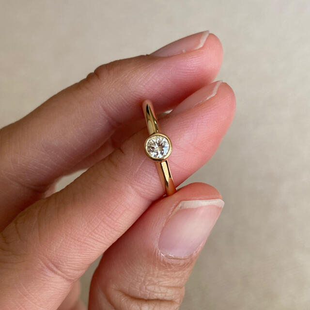 レディースご専用です♡k18  0.2ct ベゼルセッティング　リング