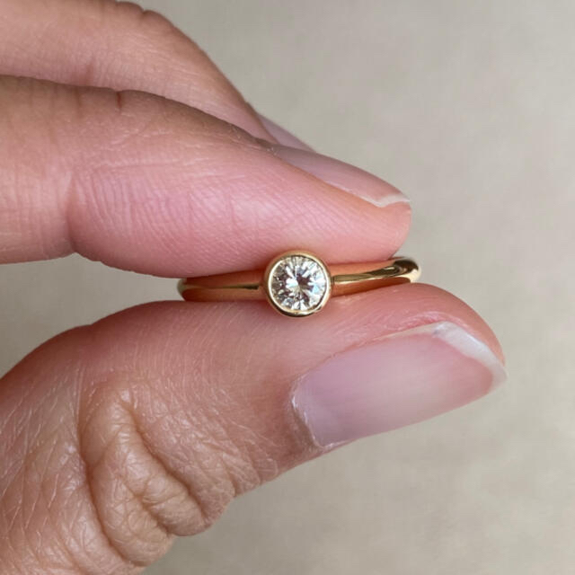 ご専用です♡k18  0.2ct ベゼルセッティング　リング レディースのアクセサリー(リング(指輪))の商品写真