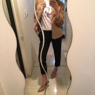 ザラ(ZARA)のザラ 今季注目のファーコート美しいベージュカラー美品(毛皮/ファーコート)