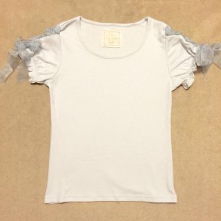 モンリリィ(mon Lily)のレースアップTシャツ ブルー 青 編み上げ(Tシャツ(半袖/袖なし))