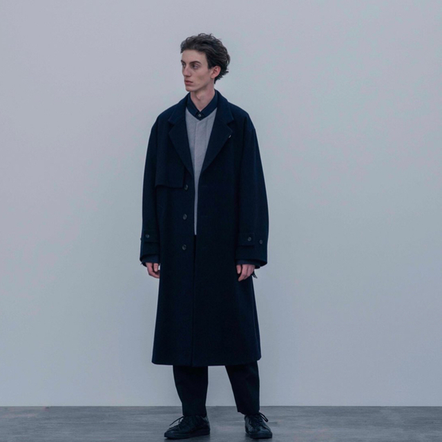 stein 20aw LAY CHESTER COAT/Blackチェスターコート