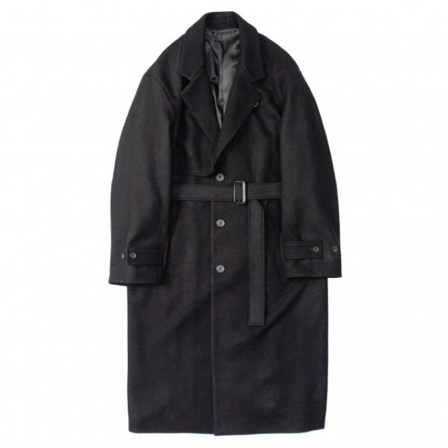 COMOLI(コモリ)のstein 20aw LAY CHESTER COAT/Black メンズのジャケット/アウター(チェスターコート)の商品写真