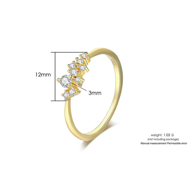 11号 キュービックジルコニア リング k18コーディング　指輪 レディースのアクセサリー(リング(指輪))の商品写真