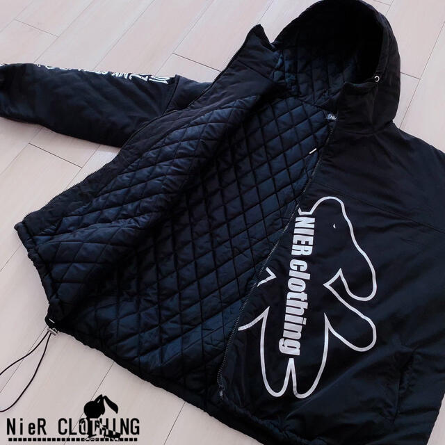 NieR 超防寒中綿入りジャケット ダウン 黒 ブラックアウター 男女兼用 メンズのジャケット/アウター(ダウンジャケット)の商品写真