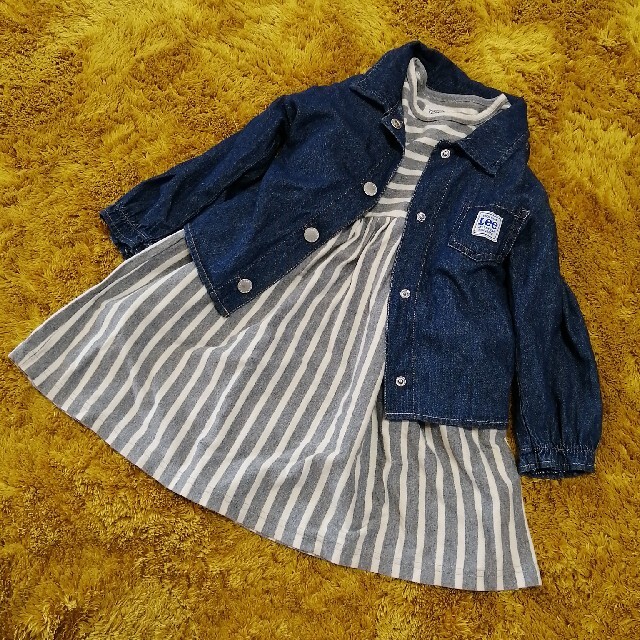 MARKEY'S(マーキーズ)のマーキーズ　ストライプワンピース　110 キッズ/ベビー/マタニティのキッズ服女の子用(90cm~)(ワンピース)の商品写真