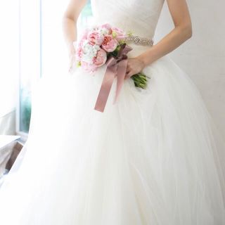 ヴェラウォン(Vera Wang)のサッシュベルト　ビジュー　リボン　結婚式(ウェディングドレス)