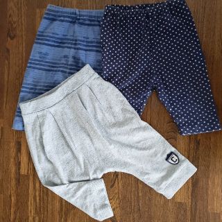 ユニクロ(UNIQLO)の80cm 男の子 五分丈レギンス&ハーフパンツ 3枚まとめ売り(パンツ)