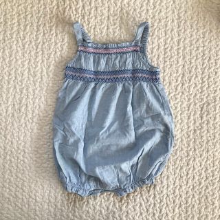 エイチアンドエム(H&M)のH&M デニムサロペット/ロンパース 6-9month 70-80㎝(ロンパース)