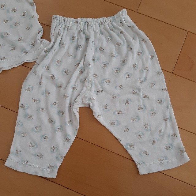キムラタン(キムラタン)のパジャマ　70 薄手　かも柄　白　長袖 キッズ/ベビー/マタニティのベビー服(~85cm)(パジャマ)の商品写真